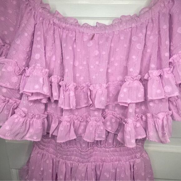 NWTs MISA Los Angeles Pink Mini Tiered Ruffle Dress Size XS - Picture 6 of 9